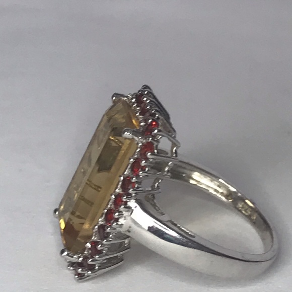 Huge 5 Carat Natural Citrine and Rhodolite Garnet - Picture 5 of 9